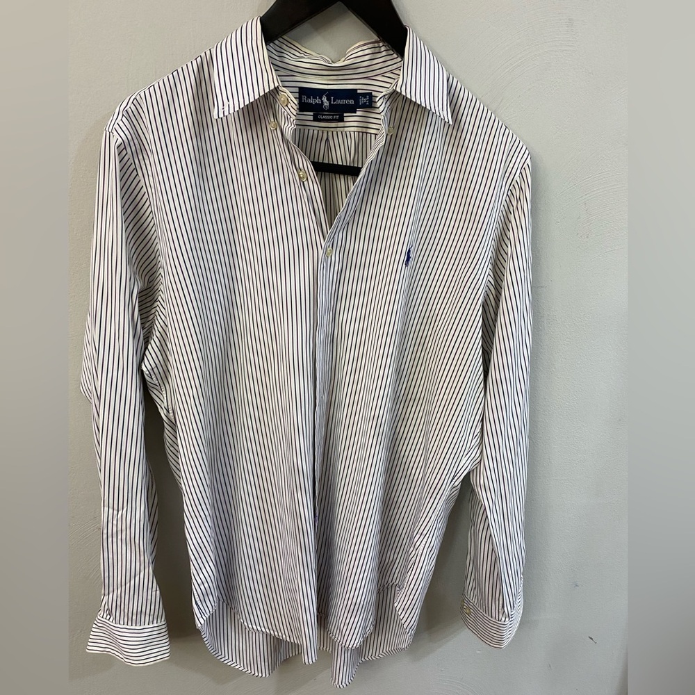 Ralph Lauren long sleeve button down neck size 16  wpinsipe condition/very good